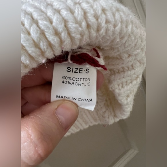 Size small super cute v neck pink and burgandy /white striped sweater. - Picture 2 of 4